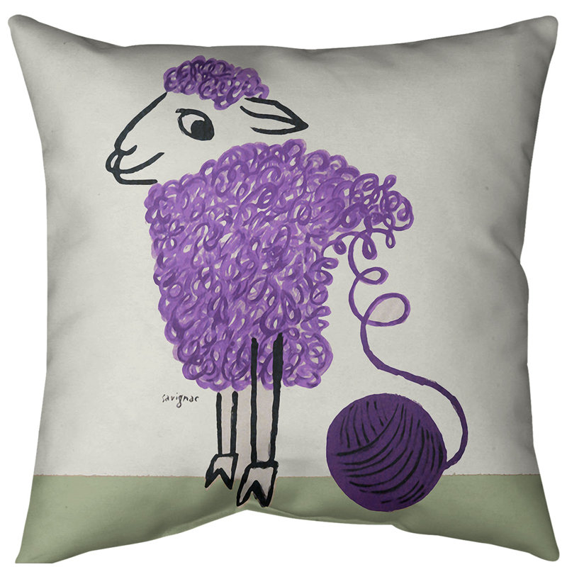 Housse de coussin euro affiche en laine, Mauve, Faux lin