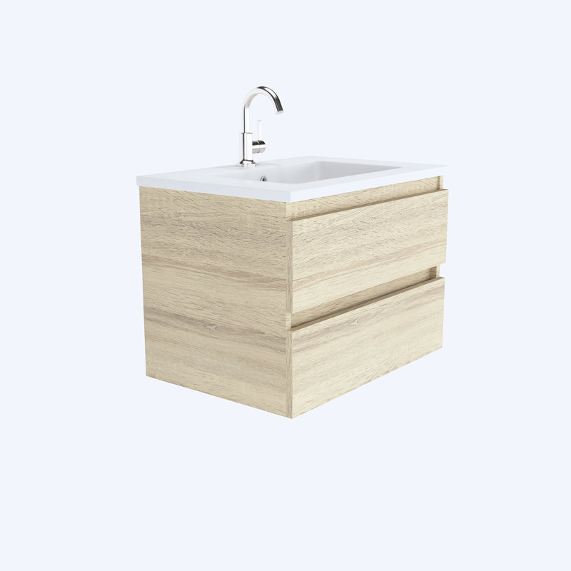Ensemble de meuble-lavabo mural simple 30 po Salt [20D], Chêne blanc