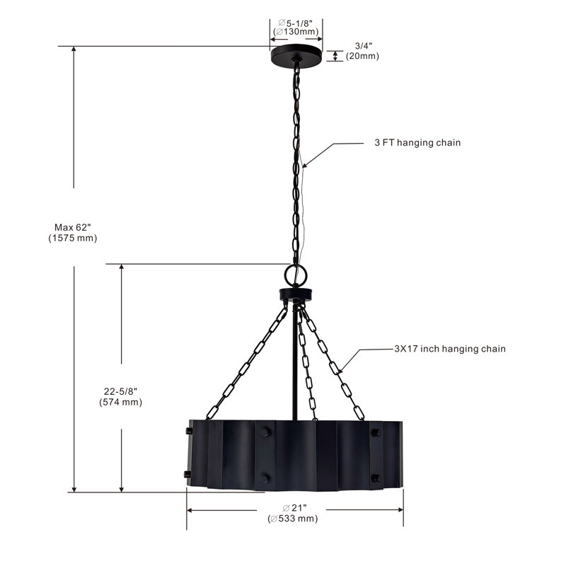 Luminaire suspendu 4 lumières - Abat-jour en métal noir avec intérieur doré