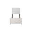 Lit simple moderne en bois gris, élégance de chambre à coucher en bois gris, aspect élégant