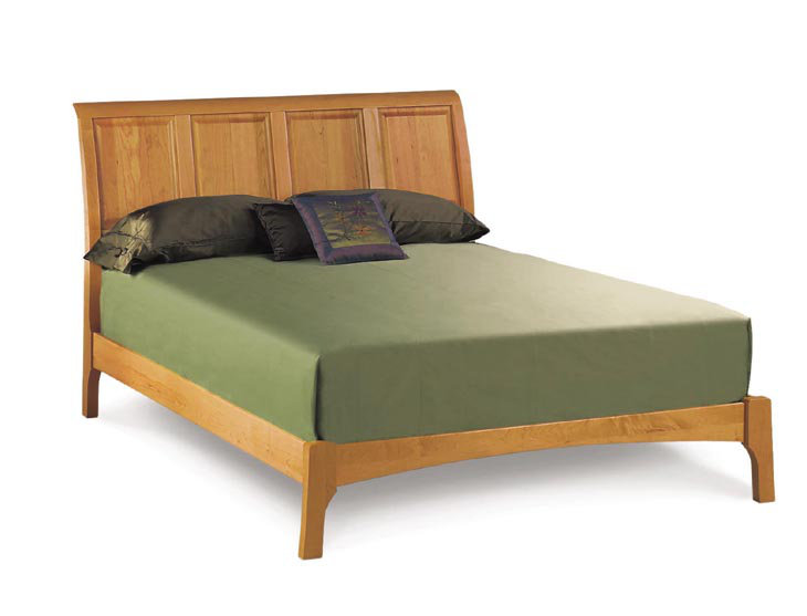 Sarah Solid Wood Sleigh Bed, Autumn Cherry, Twin XL
