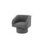 Chaise d'appoint pivotante classique en tissu gris avec base en métal, siège de salon contemporain rembourré