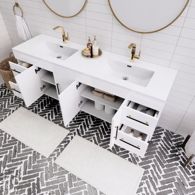 Ensemble de meuble-lavabo double mural 72 po Spring