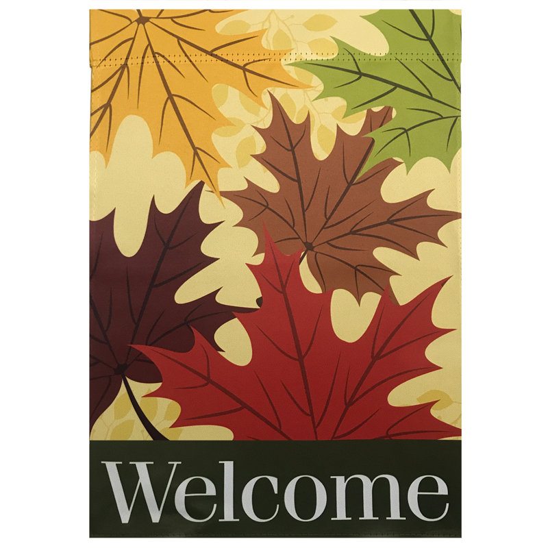Drapeau de jardin extérieur Welcome, H 18 po x l 12,5 po