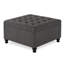Spacious Storage Ottomans, Dark Grey Linen, Traditional Elegance For Home