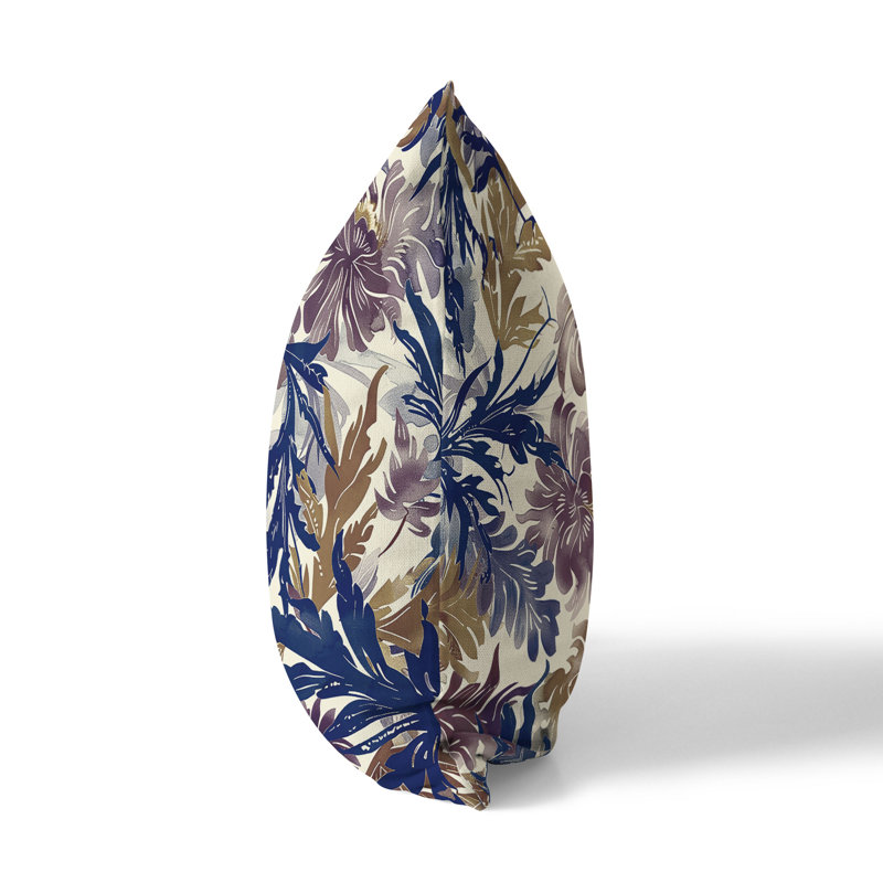 Coussin Serendipity, H 26 po x l 26 po, Bleu / Crème