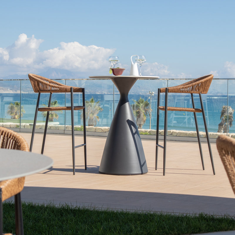 Kiser Patio Dining Armchair with Cushion, Graphite