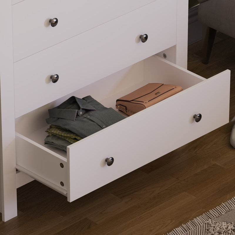 Morley 79cm W 5 - Drawer Chest of Drawers, White