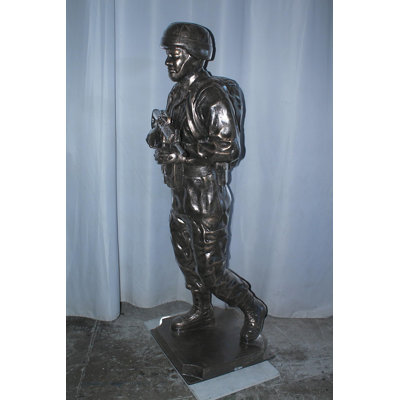 Life Size Aluminum Soldier Statue Military Sculpture 28"x28"x73"H