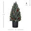 Mini sapin de Noël floqué avec pommes de pin enneigées et décorations de baies décoratives