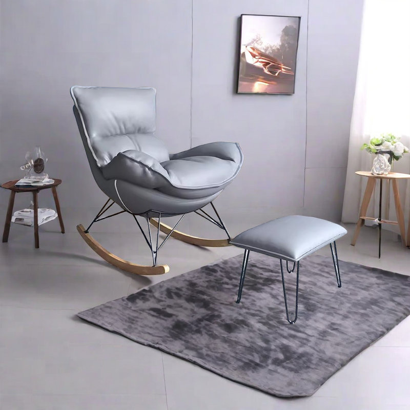 Chaise berçante légère et luxueuse, Gris