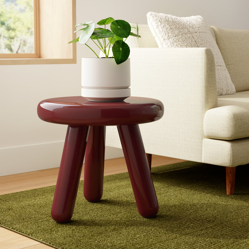 Cerro Accent Table Lacquer, Deep Red