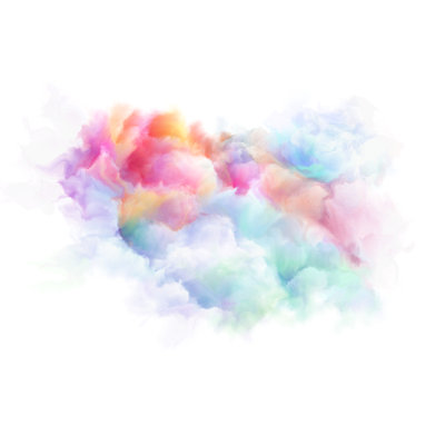 Multicolored Watercolor Clouds by Pobytov - Wrapped Canvas Print