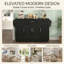 Buffet de 54 po avec commode à café, armoire de rangement avec 4 portes, 1 tiroir et tablettes réglables-2147060924