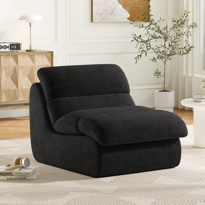 Upholstered Accent Chair, Black