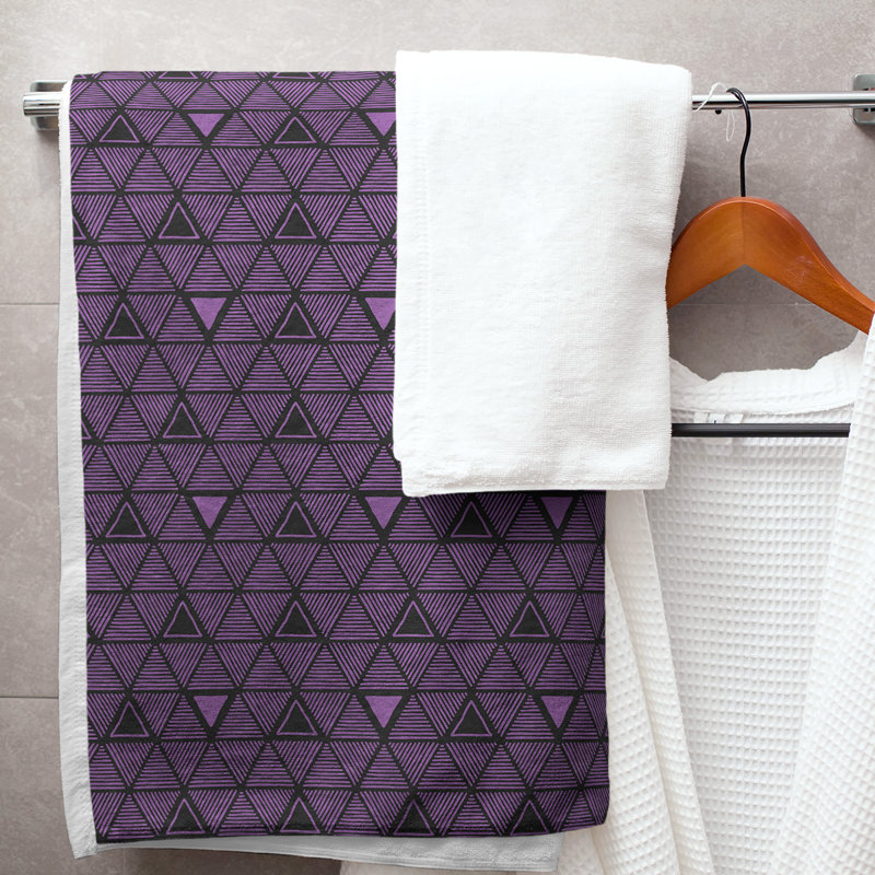 Serviette de bain Classic, Violet / noir