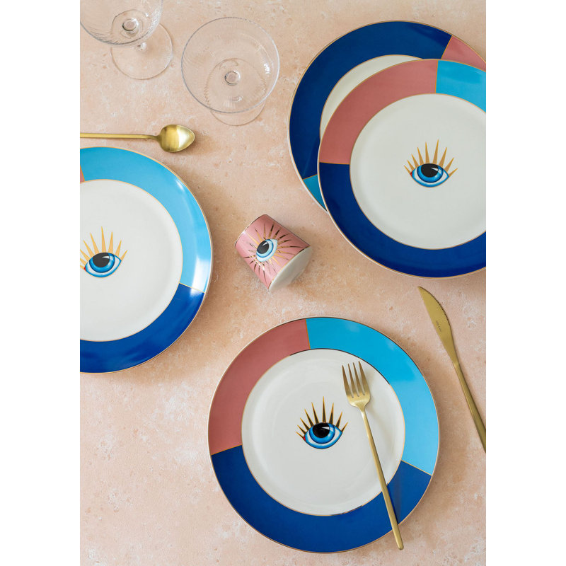 Ensemble de 6 assiettes rondes 6 pièces 100% porcelaine