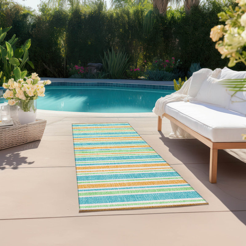 Tapis intérieur / extérieur avec envers antidérapant Lovell, Tapis de couloir 2 pi 3 po x 7 pi 6 po