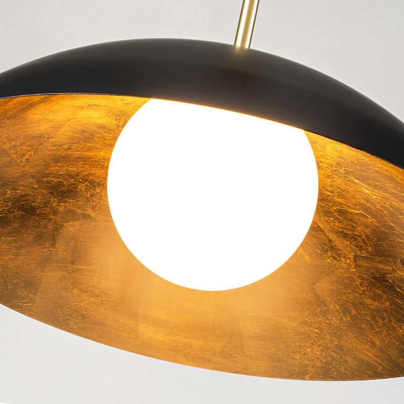Luminaire suspendu noir mat à 1 lumière Lebone (23,6 po), H 109 po x l 23,6 po x P 23,6 po
