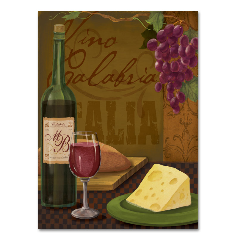 « vino calabria », reproduction d’impression sur toile tendue, H 47 po x l 35 po