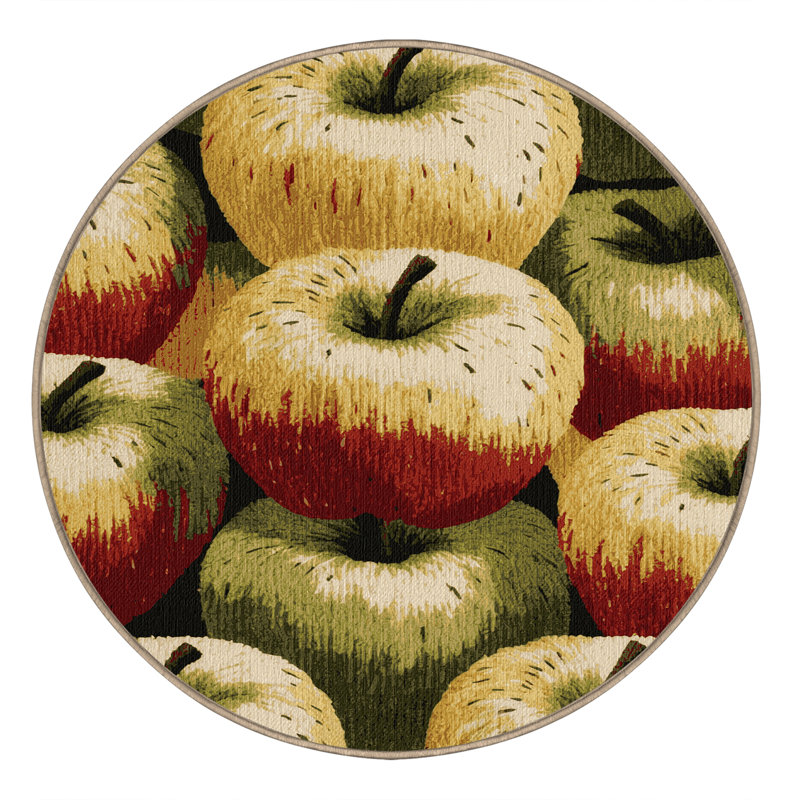  Tapis lavable pomme Gala, Rond 7 pi