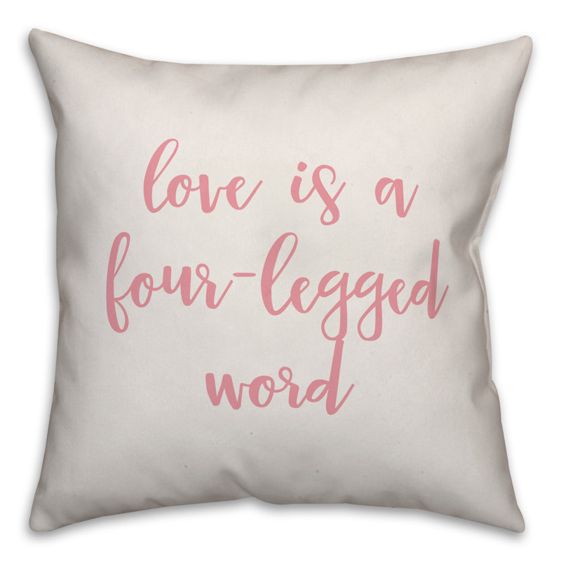  Coussin Love, Blanc / rose, Housse de coussin