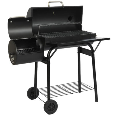 Barbecue au charbon en baril de baril avec fumoir décalé et barbecue d'extérieur pour la cour, le patio, le camping, les pique-niques et les fêtes