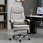 Fauteuil de bureau de massage en microfibre, fauteuil de bureau pivotant, fauteuil inclinable chauffant avec coussin de soutien lombaire