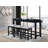 4pc Counter Height Dining Set Black Finish Counter Height Table w Drawer Built-in USB Ports Power Outlets and 3 Stools Casual Dining Furniture