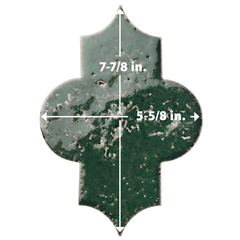 Gothic Crest 5-5/8 in. x 7-7/8 in. Porcelain Floor and Wall Tile, Green