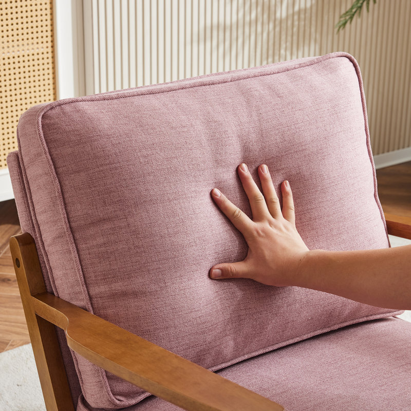 Upholstered Armchair, Pink Linen