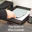 Plateau de papier en format lettre Mind Mind, organisateur de documents de bureau avec patins antidérapants, plateau d'accessoires de bureau, métal, noir-126465022