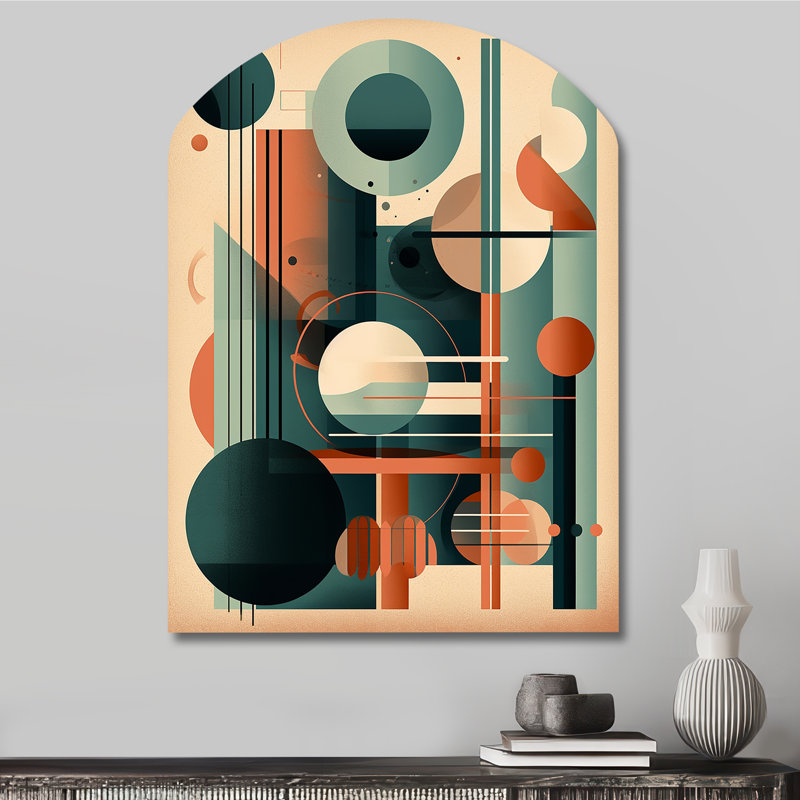 Cidni - Art mural abstrait asymétrique en métal de style Mid-Century, sculpture murale en arche, H 34 po x l 25 po