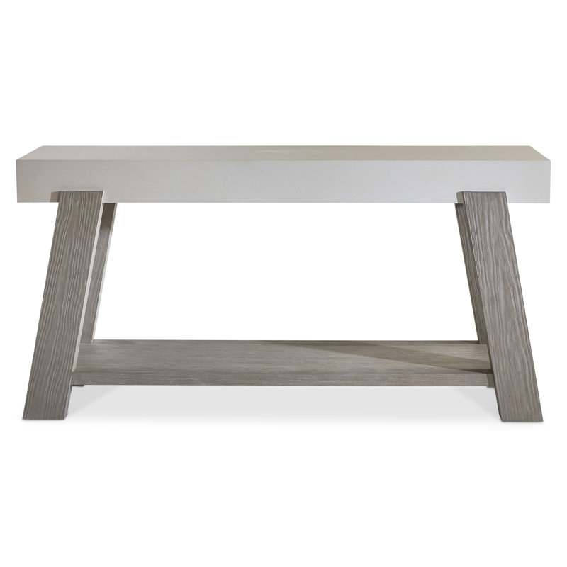 Quarry Faux Stone & Gris Pine 68'' Modern Console Table with Storage
