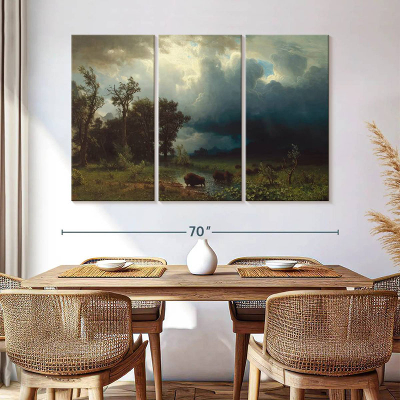 Alvord Buffalo Trail - The Impending Storm, 42" H x 65" W