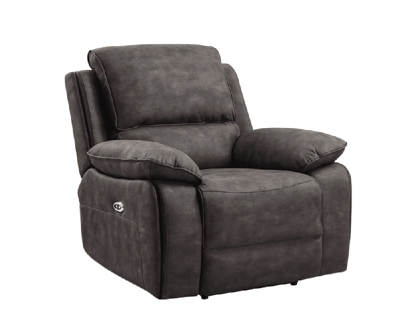 Maple Suede Fabric Electric Recliner Armchair, Grey
