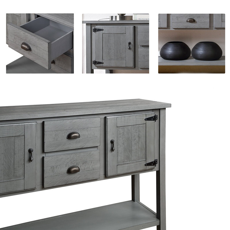 Aevin 48.03'' Solid Wood Sideboard, Antique Grey