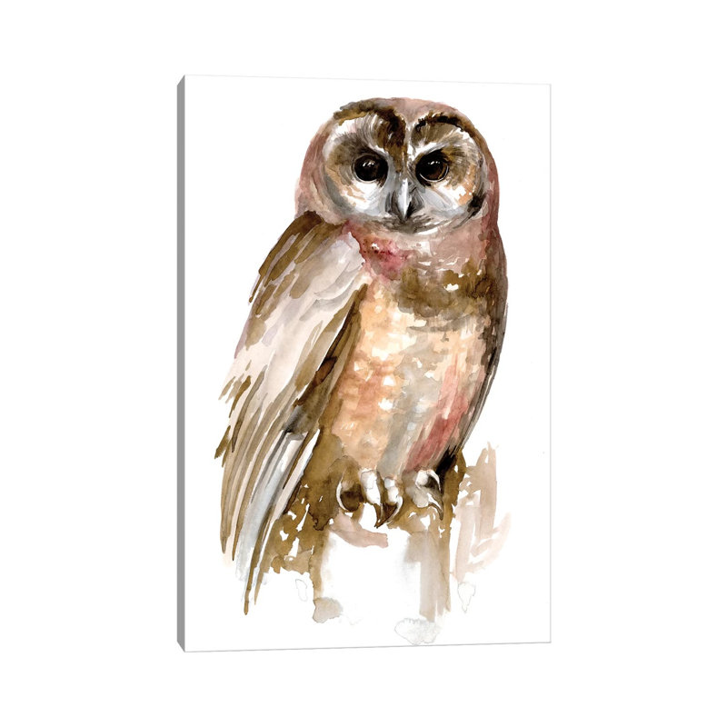 Watercolour Owl II 1 Piece Wrapped Canvas Wall Art, 101.6cm H x 66.04cm W x 1.905cm D