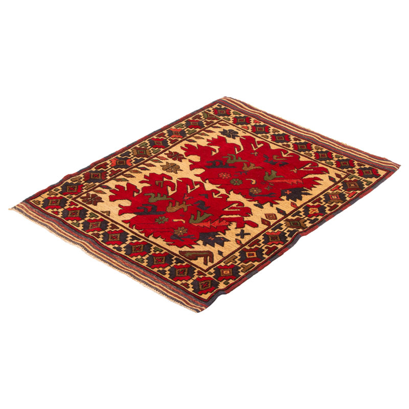 Tapis rouge tadjik 3 pi 4 po x 4 pi 7 po