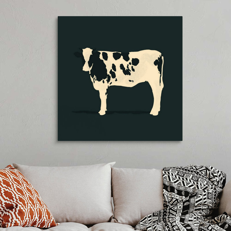 Art mural raffiné Holstein IV, H 36 po x l 36 po x P 1 po, Toile tendue