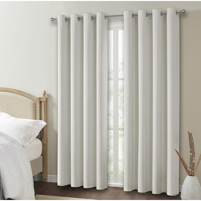W46 x L54 Inch Eyelet Blackout Curtains, 54 Inch Drop Thermal Insulated Light Blocking Short Window Drapes