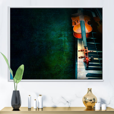 Abstrait violon sur le piano - décoration murale moderne en toile