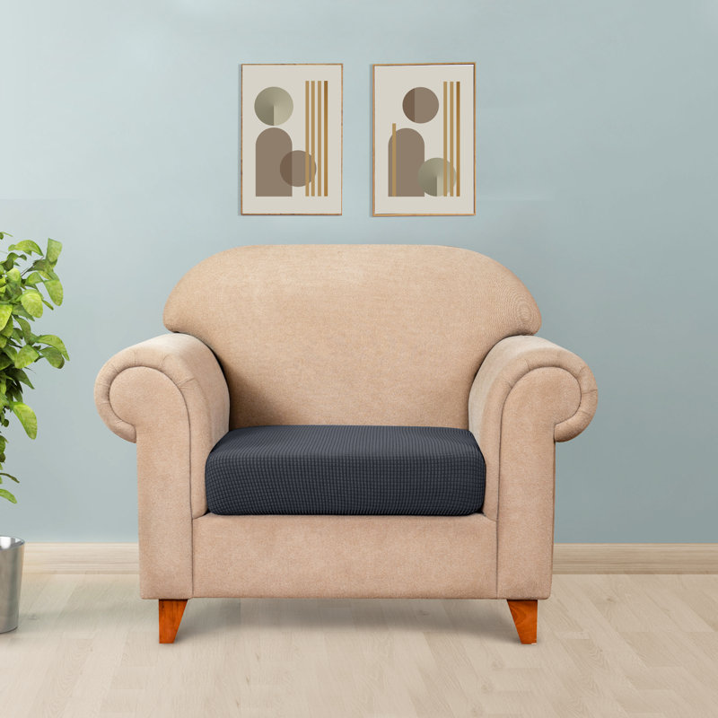 Housse de coussin individuelle super extensible, housses de canapé en jacquard épais, housses de canapé pour animaux de compagnie (fauteuil, gris)