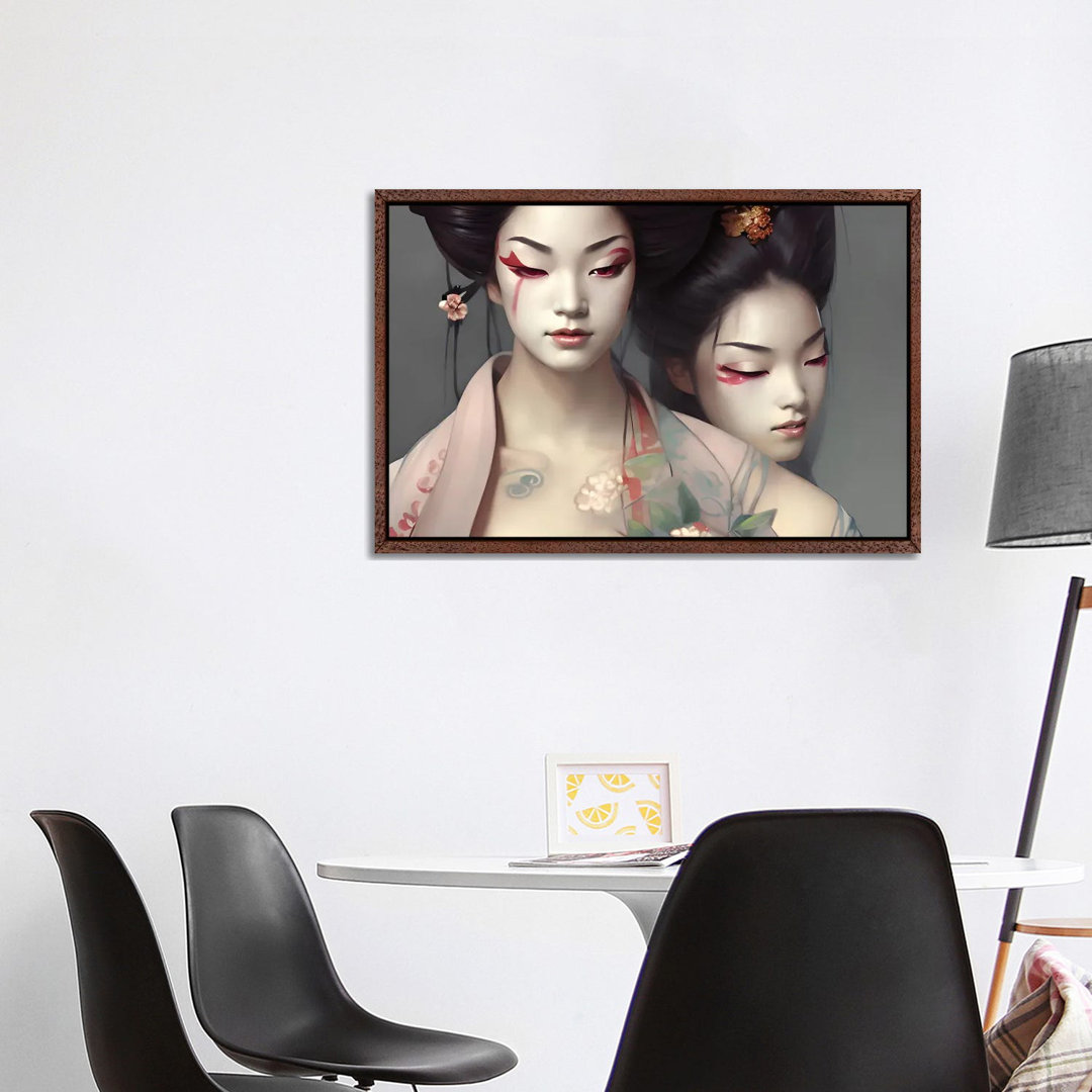 Beautiful Geishas Posing von Alessandro Della Torre - Galerie-verpackte Leinwand Giclée auf Leinwand