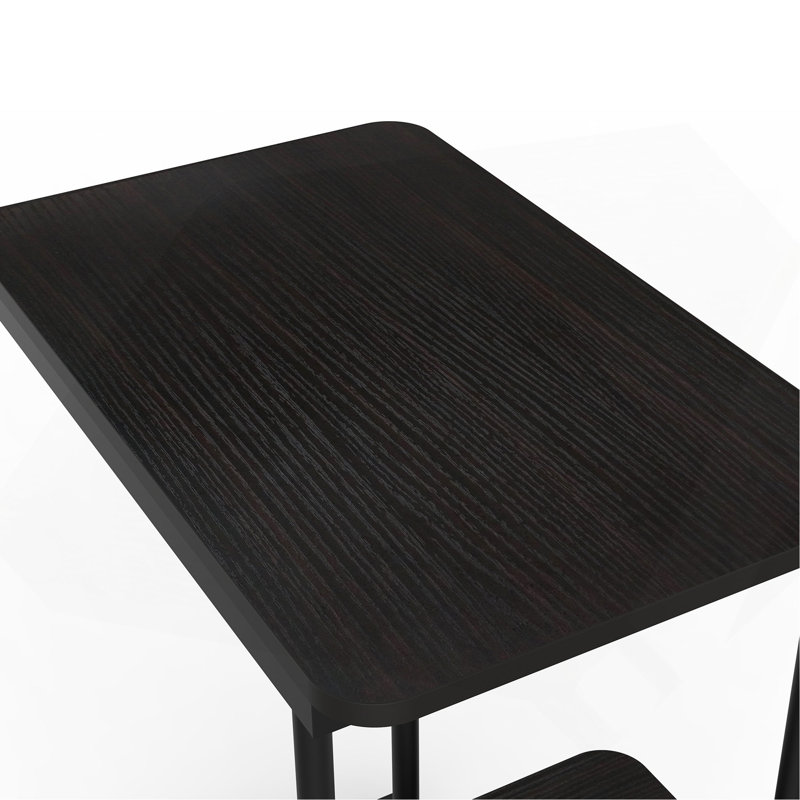 Table d'appoint avec panier de rangement et support pour ordinateur portable – aspect bois – gris, Gris / noir