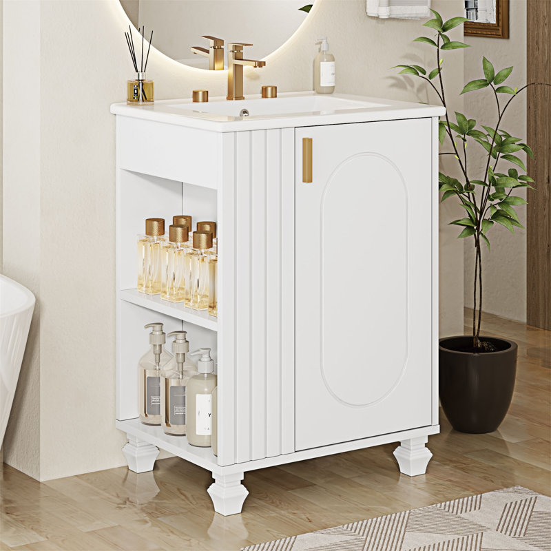 Bathroom Vanity With Sink, White