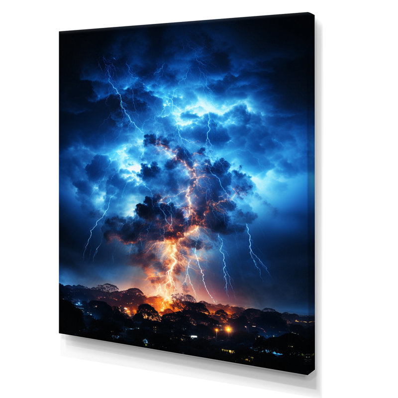 Lanyia " Lightning Electrifying Moment ", Wrapped Canvas, 44" H x 34" W x 1.5" D