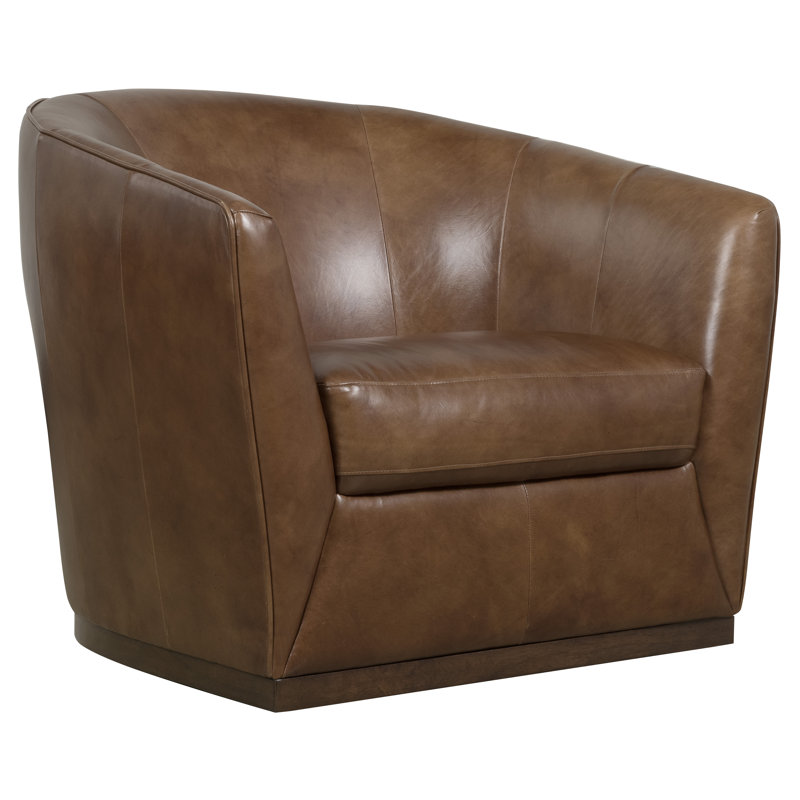 Fairfax Swivel Barrel Chair, Brown