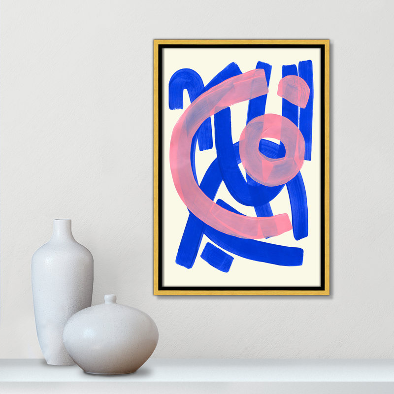 Impression Funky Beat par Haniff, Framed Canvas, 13.5'' W x 19.5'' H, Gold Floater