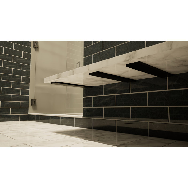 28-Inch Black Steel Floating Shelf Bracket